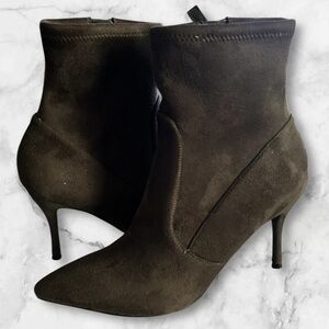 Nine West Cadence dark gray stilleto ankle booties sz 7.5 nwb